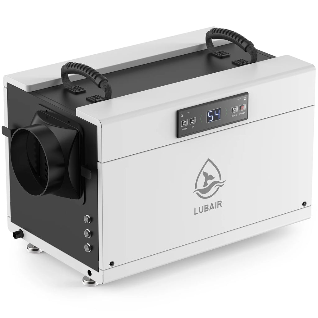 LUBAIR 145 Pints Commercial Dehumidifier for Basement, White A782978