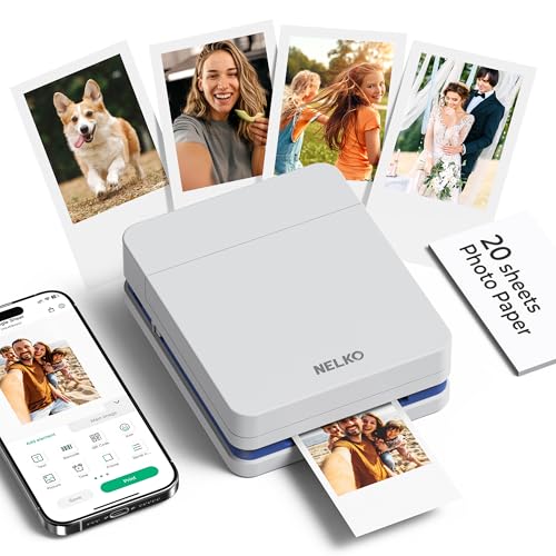 Nelko PP01 Portable Mini Photo Printer for iOS & Android, White Z15552