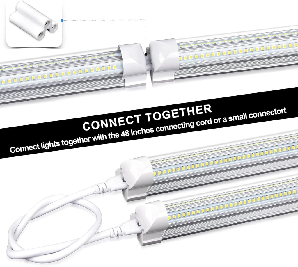 WAGEE LED Shop Lights 4FT 50W 7750 Lumen 6000K Linkable Plug and Play (10 Pack) I68391