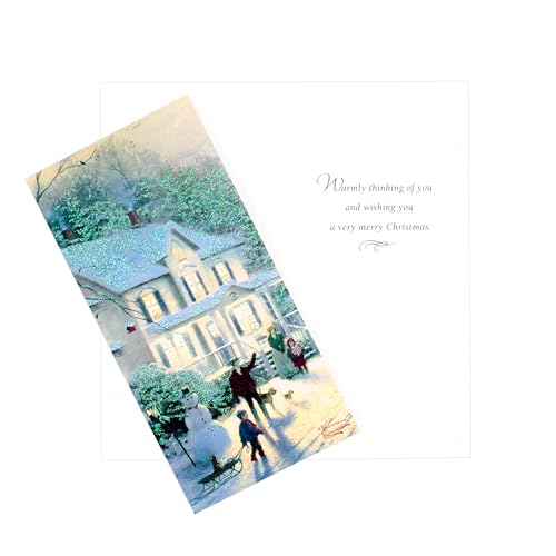 Hallmark Thomas Kinkade Boxed Christmas Cards, Snowy Houses (40 Cards with Envelopes) P719