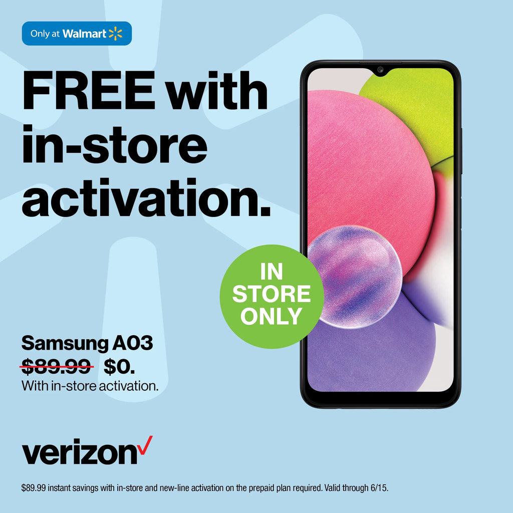Samsung A03s Verizon Prepaid Smartphone 32GB Black F905266