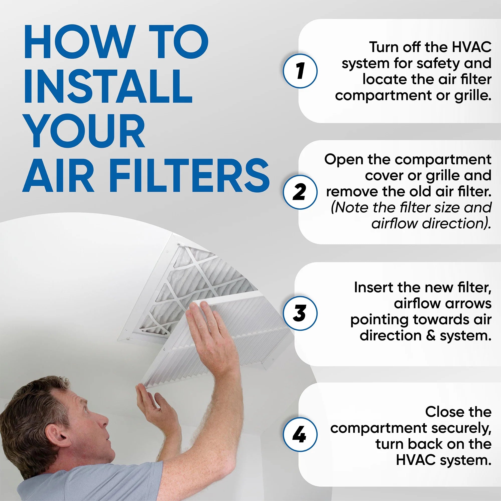 Glasfloss Industries MERV 13 Pleated AC Furnace Air Filters, 4 Pack E412