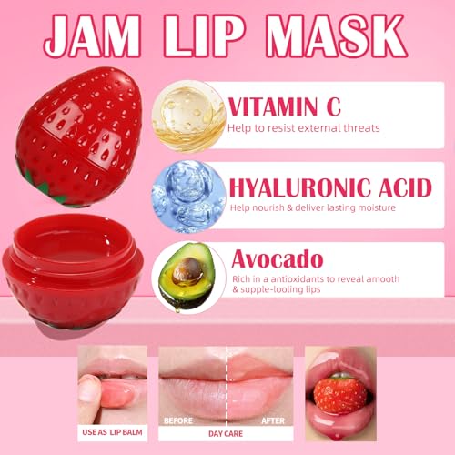 6 PCS Mini Bee Lip Balm Fruit Pot Set for Teens Girls K98258