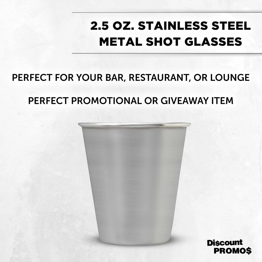 Metal Shot Glasses 2.5 oz Set of 10 Stainless Steel G7125
