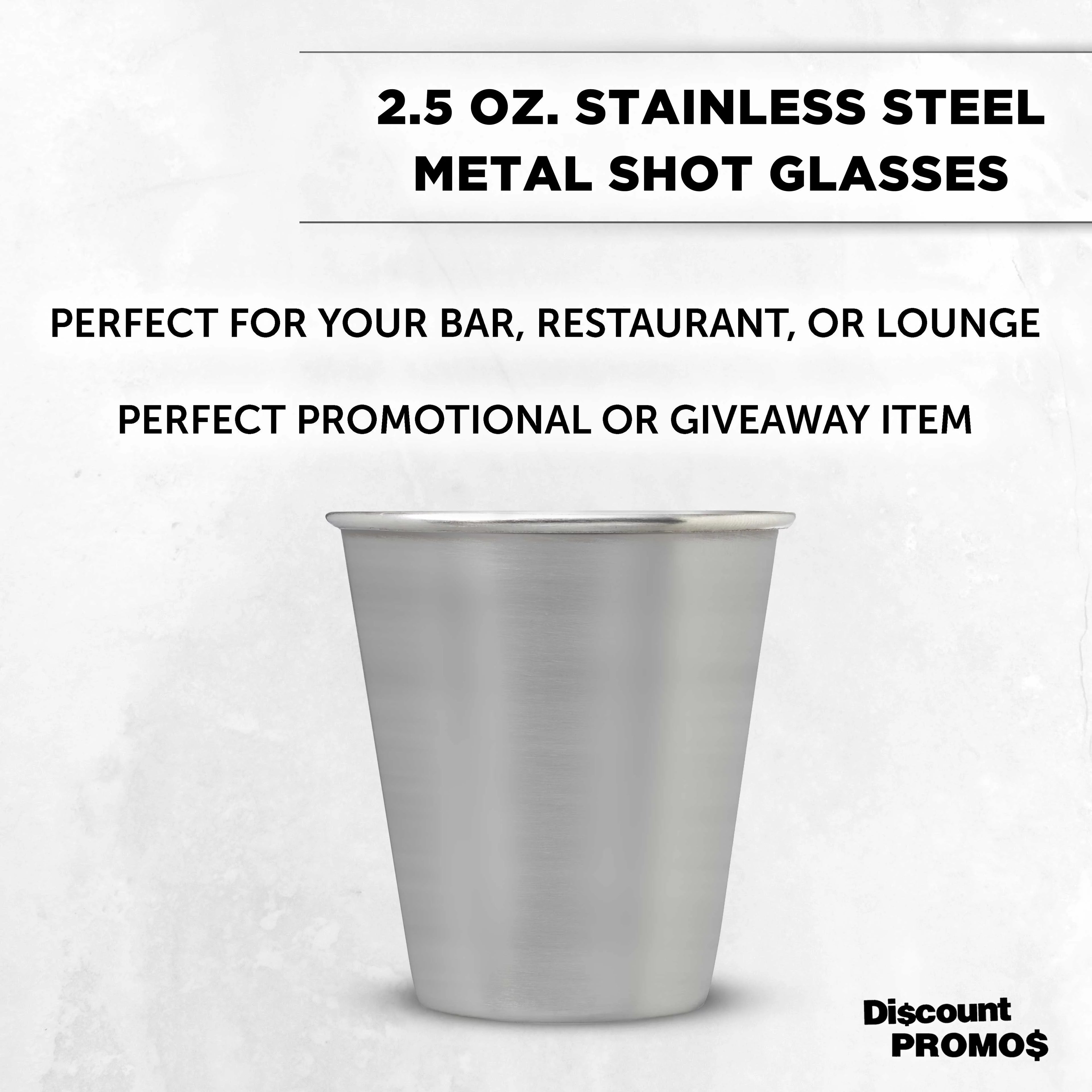 Metal Shot Glasses 2.5 oz Set of 10 Stainless Steel G7125