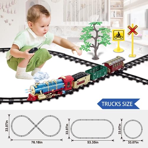 JUQU Christmas Train Set for Kids Ages 3-8 with Remote Control, Lights & Sounds X829788