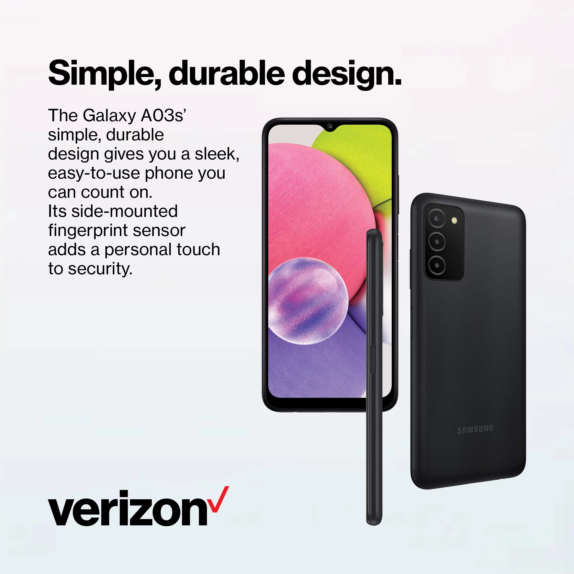 Samsung A03s Verizon Prepaid Smartphone 32GB Black F905266