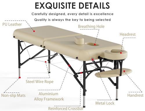 CLORIS 84" Portable Massage Table with Carrying Bag Z191211