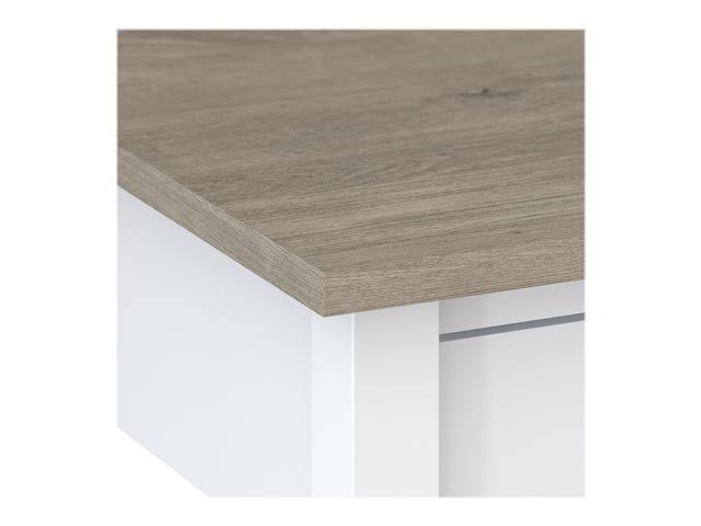 Bush Furniture Mayfield 54W Computer Desk with Shelves Shiplap Gray H7361
