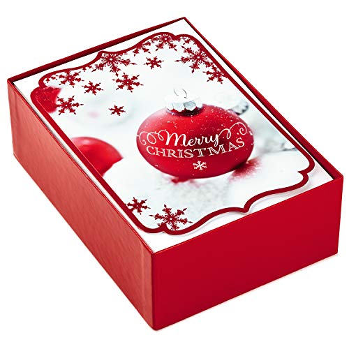Hallmark Christmas Boxed Card Assortment with Ornament and Stocking, 40 Cards with Envelopes W749