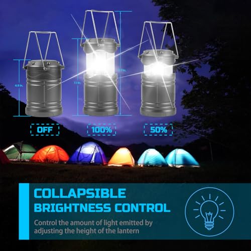 Lichamp LED Camping Lantern 4 Pack, Battery Powered Portable Hanging Light X975