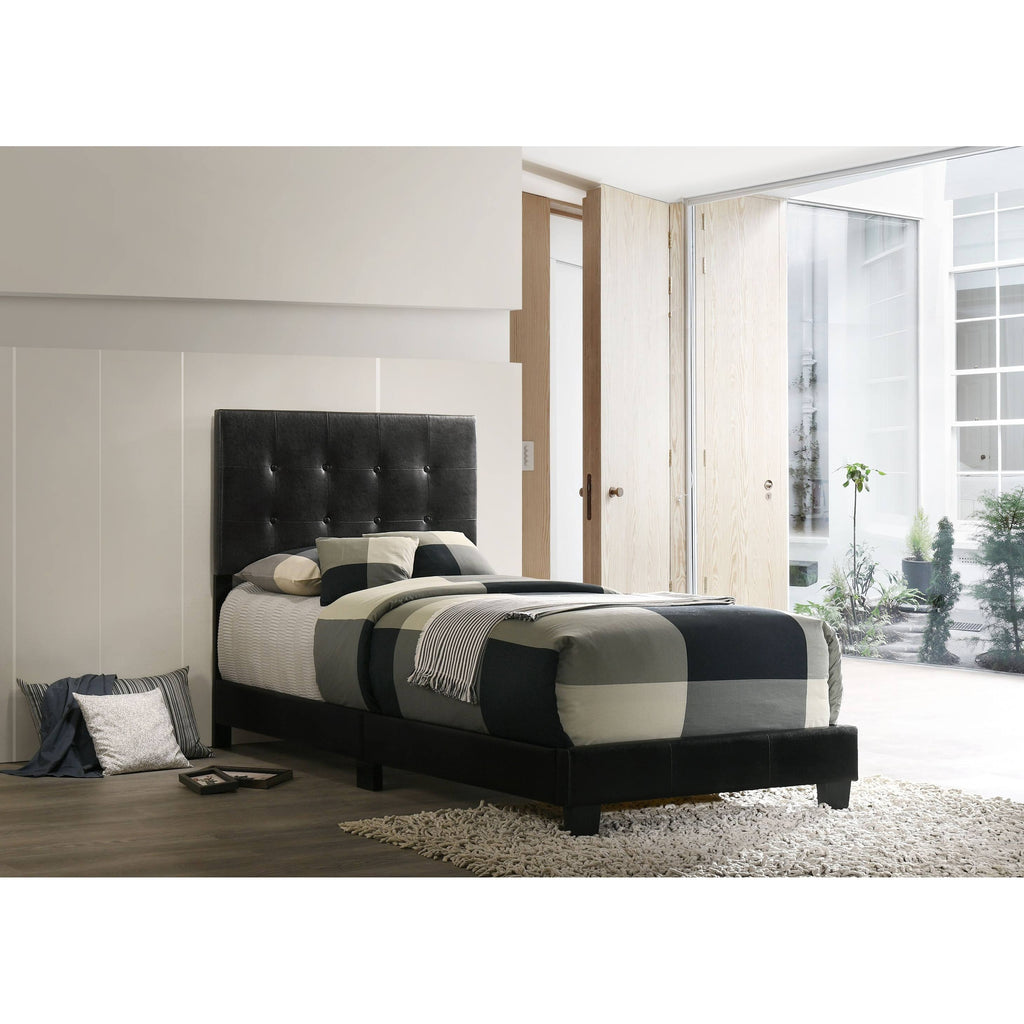 Glory Furniture Caldwell Faux Leather Panel Twin Bed Black G863407