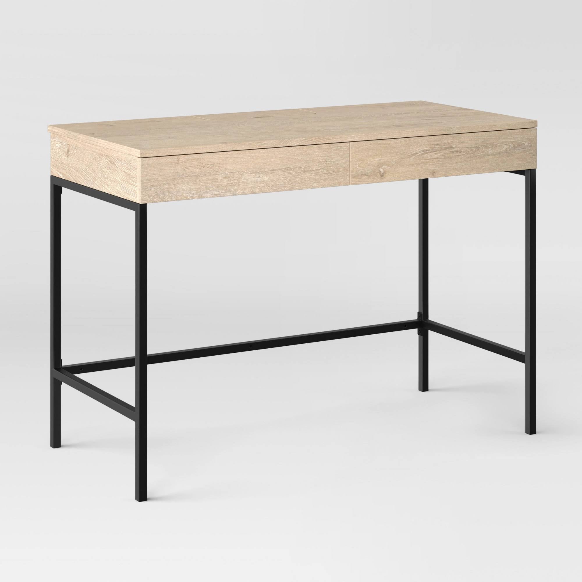 Loring Wood Writing Desk with Drawers Vintage Oak Project 62 B715599