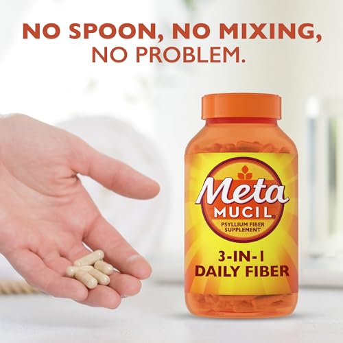 Metamucil Daily Psyllium Husk Powder Supplement, 300ct Capsules B97218