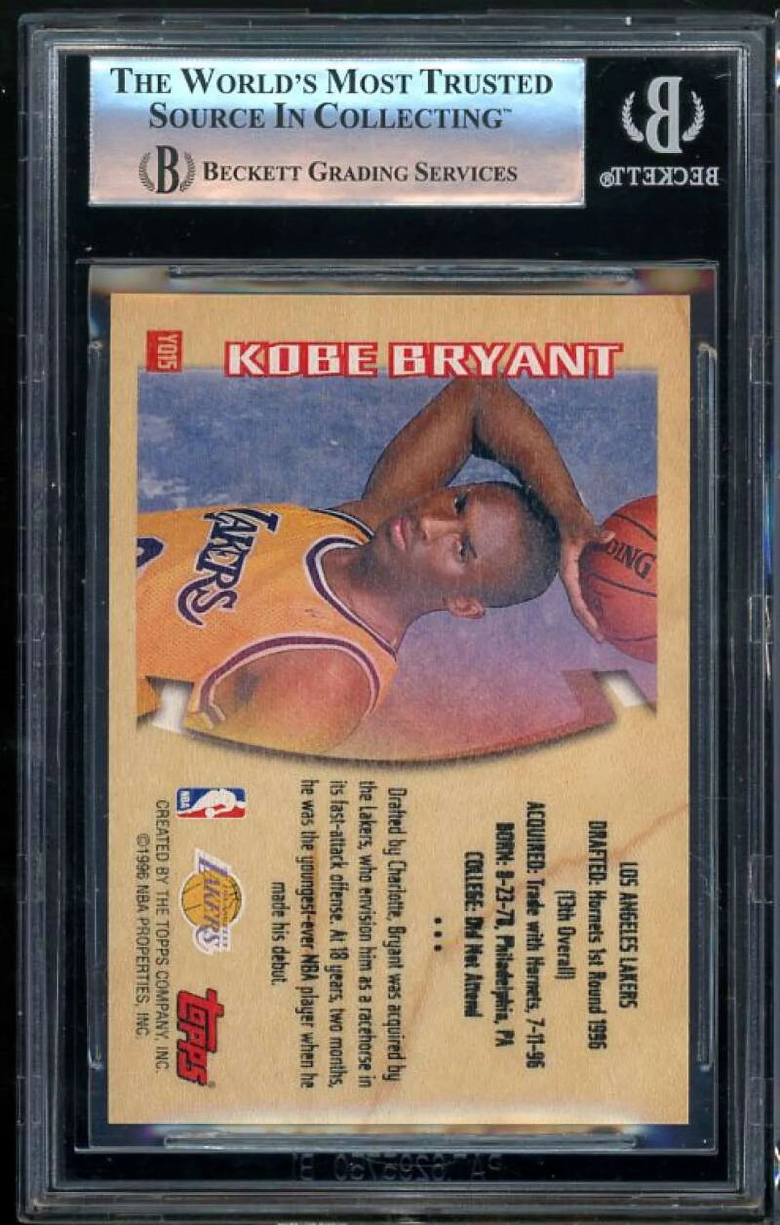 Kobe Bryant 1996-97 Topps Youthquake #YQ15 Rookie Card BGS 9 S24201