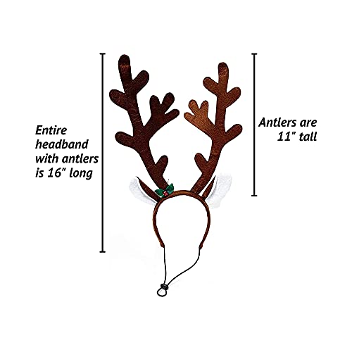 Midlee Brown Reindeer Antlers Headband Pet Christmas Costume Large H2849