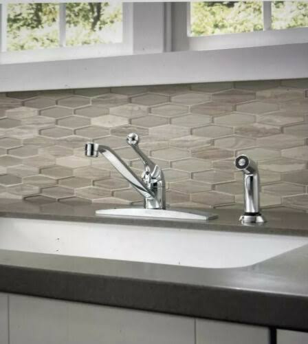 Delta 400LF-WF Single Handle Kitchen Faucet with Spray Chrome A1144