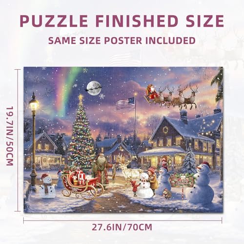 Nattork Jigsaw Puzzle 1000 Pieces for Adults, Christmas House W31652