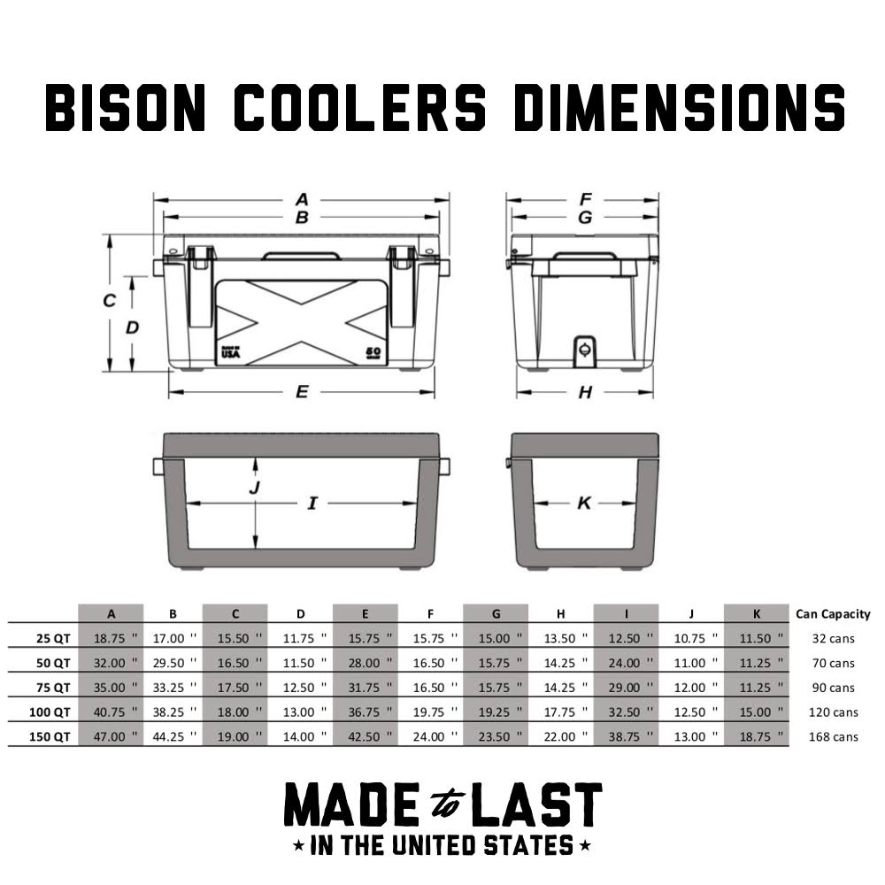 Bison Coolers 50 Quart Cooler - White J40524