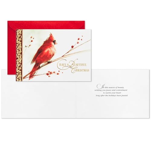 Hallmark Boxed Christmas Cards, Painted Cardinal (40 Cards with Envelopes) O254