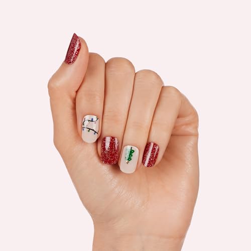 Dashing Diva Gloss Nail Strips Santa Baby - Gel Nail Stickers, 32 Count R845