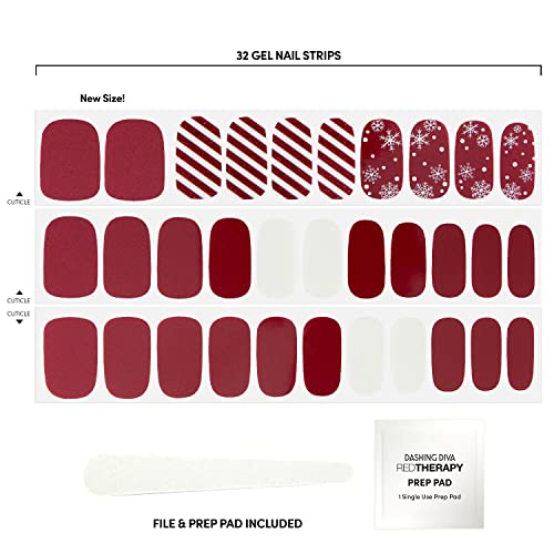Dashing Diva Gloss Nail Strips Santa Baby - Gel Nail Stickers, 32 Count R845