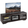SONAX Granville 66-Inch Wood Veneer TV Bench, Mocha Black
