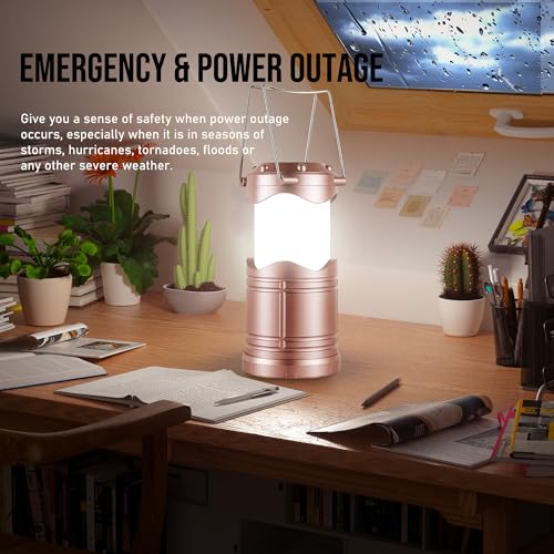 Lichamp LED Camping Lantern 4 Pack, Battery Powered Portable Hanging Light X975