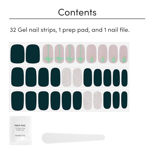 Dashing Diva Gloss Nail Strips Santa Baby - Gel Nail Stickers, 32 Count R845