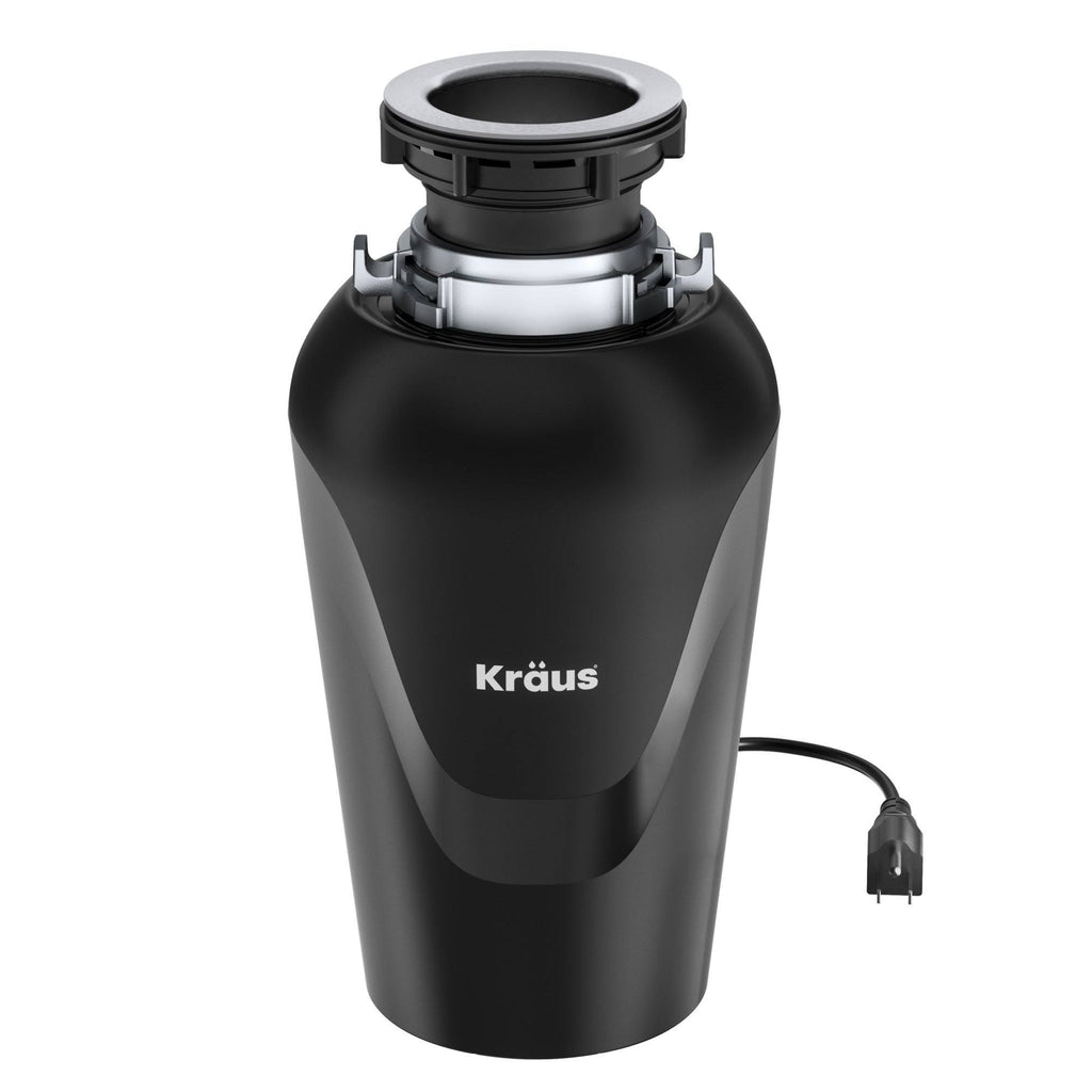 Kraus KWD100-75MBL WasteMate Continuous Feed Garbage Disposal with 0.75 HP Ultra-Quiet Motor for Kitchen Sinks
