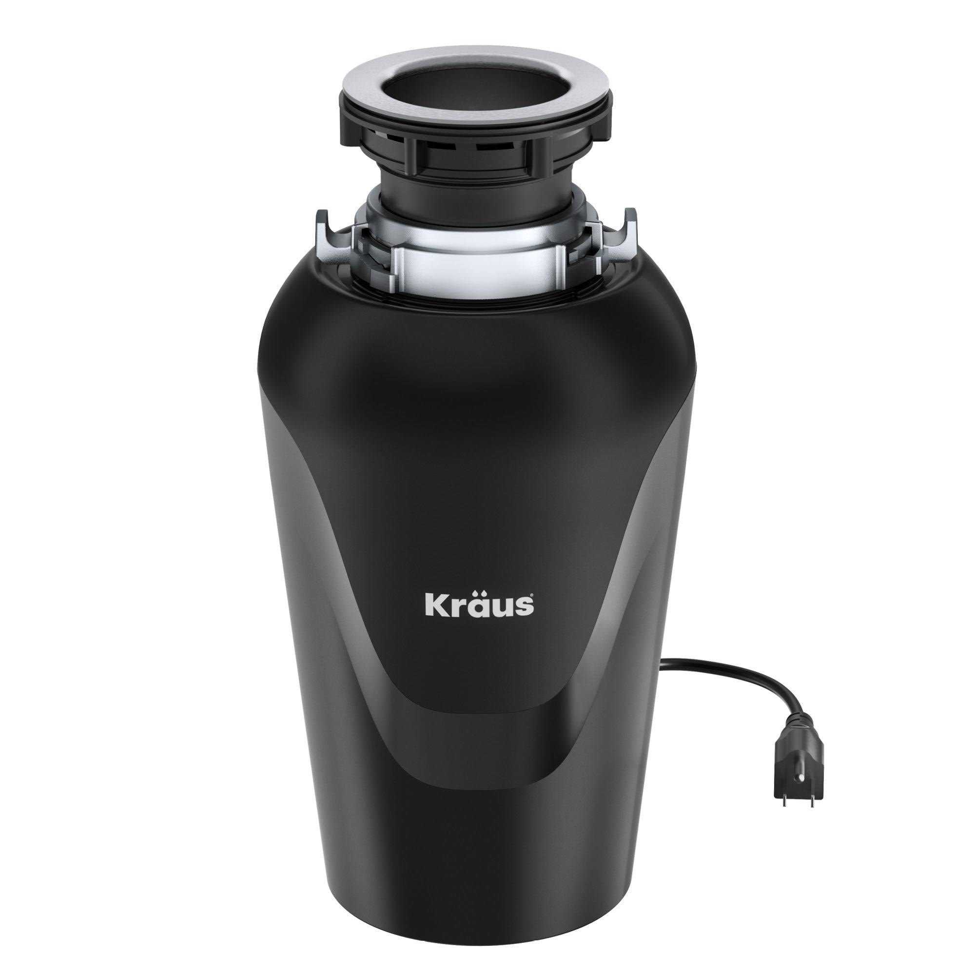 Kraus KWD100-75MBL WasteMate Continuous Feed Garbage Disposal with 0.75 HP Ultra-Quiet Motor for Kitchen Sinks