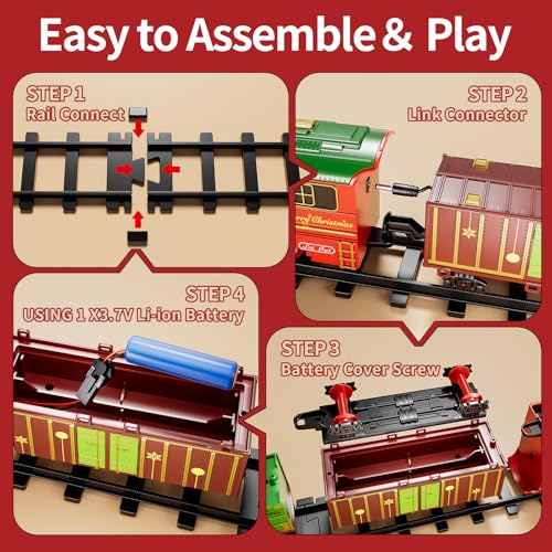 Christmas Train Set with Lights and Sound for Kids Ages 4-8 C174