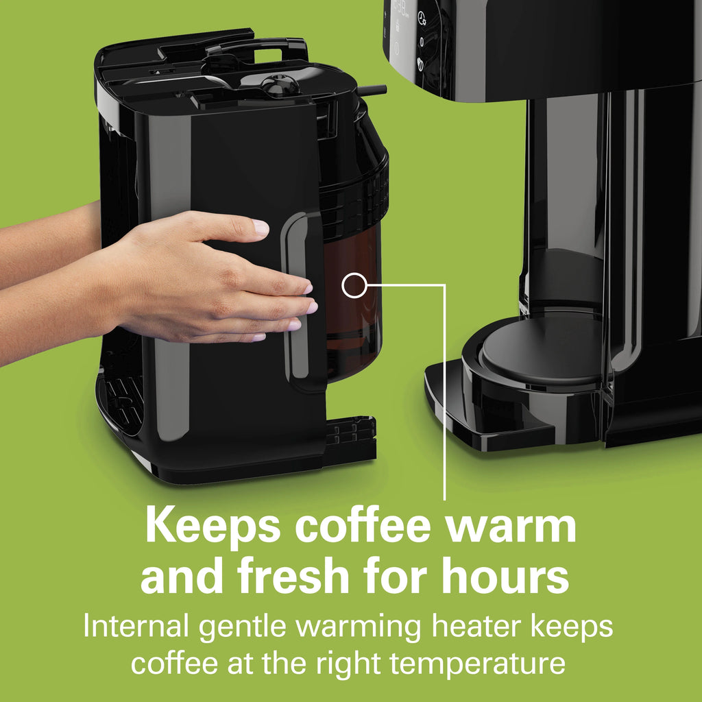 Hamilton Beach One Press Dispensing Coffee Maker, 12 Cup, Black P268