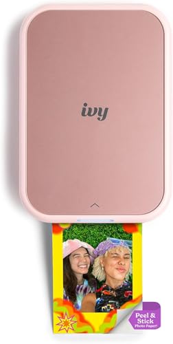 Canon Ivy 2 Mini Photo Printer (Blush Pink) with Bluetooth, Zink Sticky-Back Prints, Case & USB Cable L651
