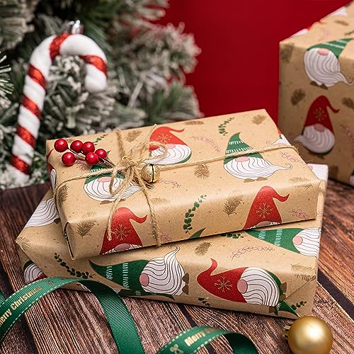 RUSPEPA Christmas Wrapping Paper Jumbo Roll Kraft Paper, Christmas Tree Design, 30 in x 100 ft U53088