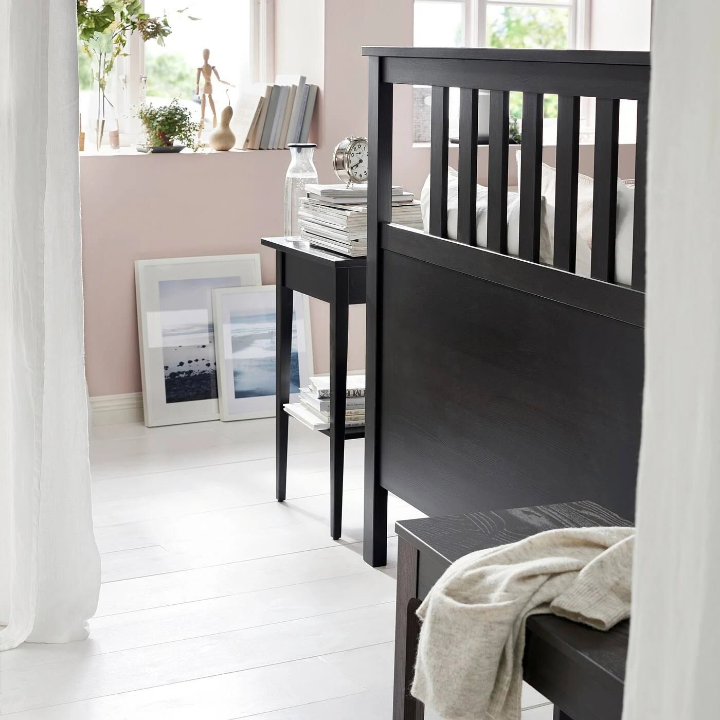 IKEA HEMNES Bed Frame, black-brown, King B48673