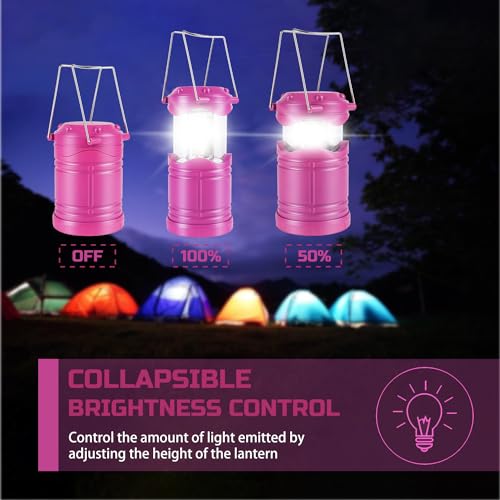 Lichamp LED Camping Lantern 4 Pack, Battery Powered Portable Hanging Light X975
