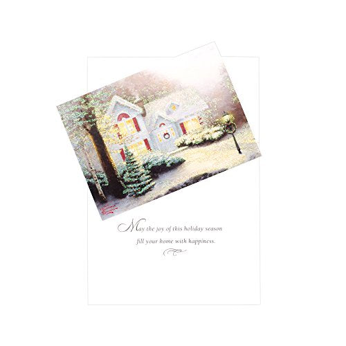 Hallmark Thomas Kinkade Boxed Christmas Cards, Snowy Houses (40 Cards with Envelopes) P719