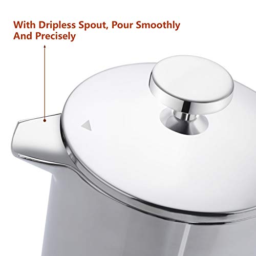 French Press Coffee Maker 350ML Stainless Steel Thermal H244884