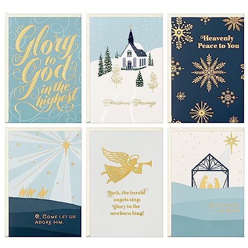 Hallmark Religious Christmas Card Assortment Heavenly Peace, 36 Cards with Envelopes E111523