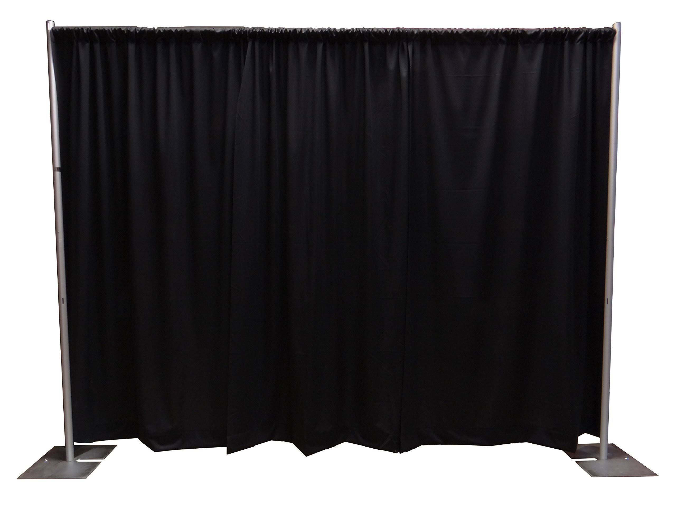 OnlineEEI Premier Portable Pipe and Drape Backdrop Kit 8ft x 10ft (Black) - Megean