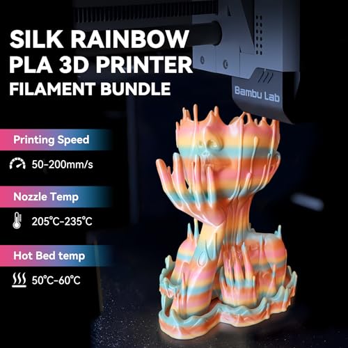 JAYO 3D Printer Filament Bundle, PLA Silk Multicolor 1.75mm, 8 Rolls 2kg G112230