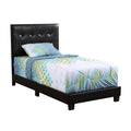 Glory Furniture Caldwell Faux Leather Panel Twin Bed in Black