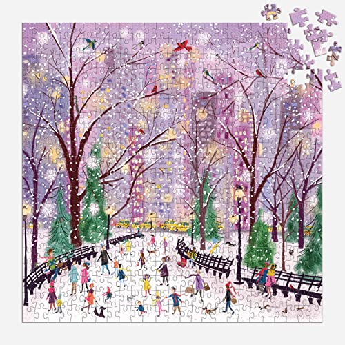 Galison Winter Lights Foil Puzzle, 500 Pieces, 20" x 20" Holiday Jigsaw Puzzle P8985