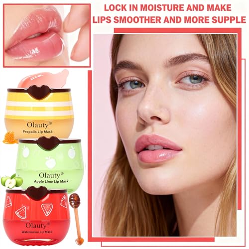 6 PCS Bee Lip Balm Mask Honey Pot, Moisturizing Overnight Lip Care M561365