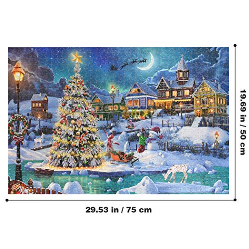 Becko 1000 Piece Wooden Jigsaw Puzzle for Adults, Snow Scene N4512