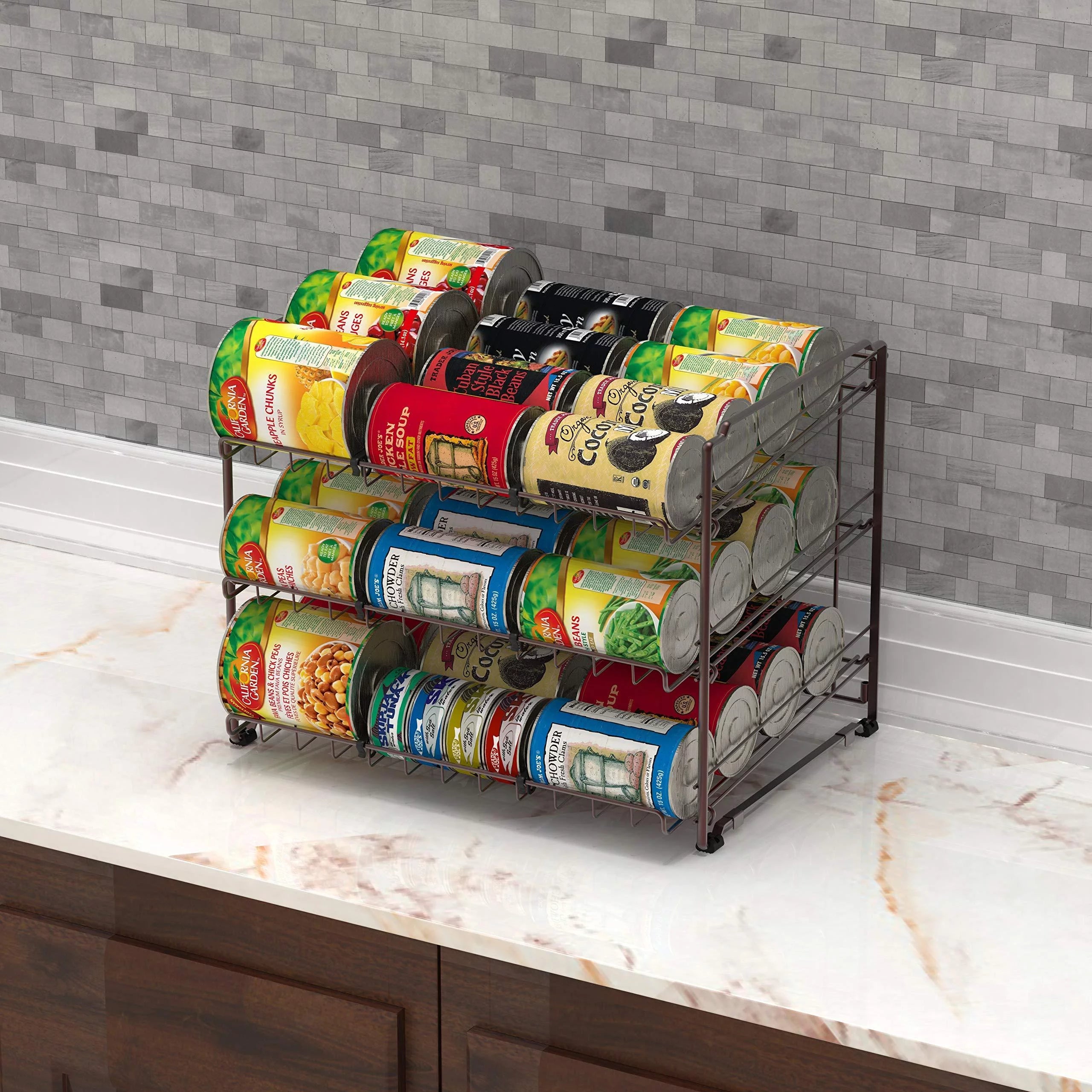 Simple Houseware Stackable Can Rack Organizer, Bronze U350010