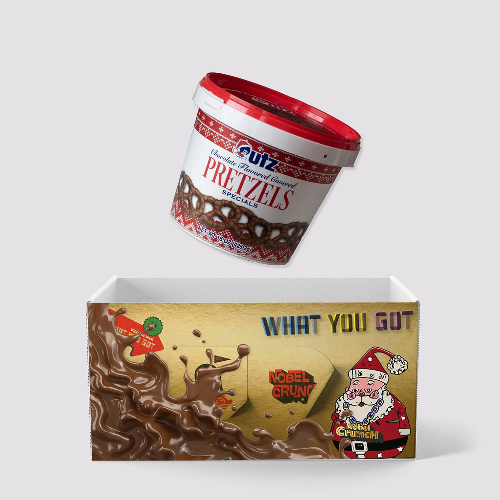 Utz Chocolate Covered Holiday Pretzels 3-Pack and Kettle Popcorn Bundle by Noblecrunch R834973