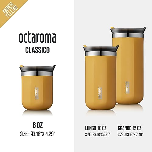 WACACO Octaroma Classico Vacuum Insulated Coffee Mug, Double-wall Stainless Steel, 6 fl oz, Carmine Red Z33030