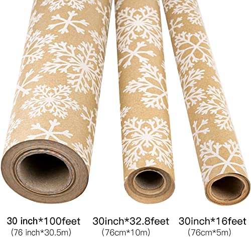 RUSPEPA Christmas Wrapping Paper Jumbo Roll Kraft Paper, Christmas Tree Design, 30 in x 100 ft U53088